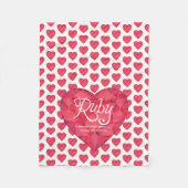 Ruby naam betekent waterverf hart gem deken (Voorkant)