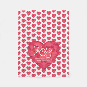 Ruby naam betekent waterverf hart gem deken