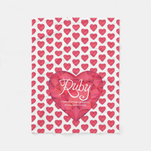 Ruby-naam betekent waterverf hartgem deken