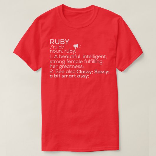Ruby Naam Ruby Definitie Ruby Vrouwelijke Naam Rub T-shirt (Design voorkant)