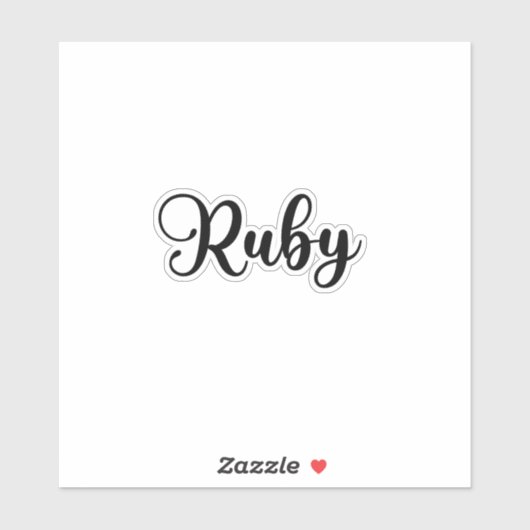 Ruby Name - Handgeschreven kalligrafie Sticker (Vel)