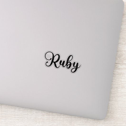 Ruby Name - Handgeschreven kalligrafie Sticker (Detail)