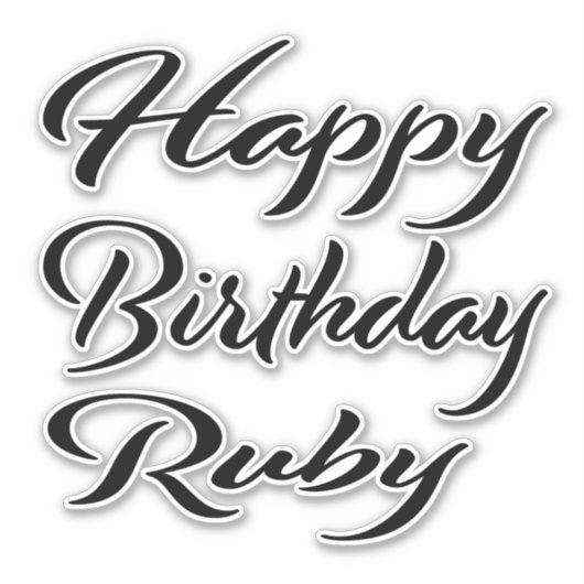Ruby Name Vorname black Sticker Geburtstag (Voorkant)