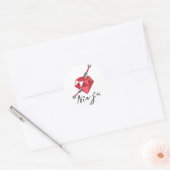 Ruby Ninja Edelsteen Geek Ronde Sticker (Envelop)