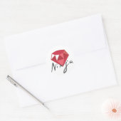 Ruby Ninja Edelsteen Geek Ronde Sticker (Envelop)