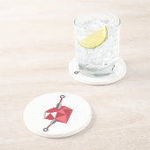 Ruby Ninja Gemstone Geek Zandsteen Onderzetter (Zijkant)