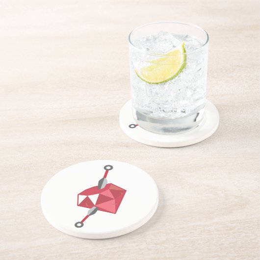 Ruby Ninja Gemstone Geek Zandsteen Onderzetter (Zijkant)