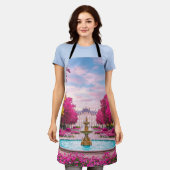 Ruby Oasis - Rode bomen en fonteinkoken Schort (Gedragen)