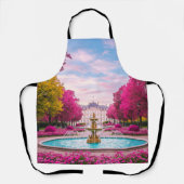 Ruby Oasis - Rode bomen en fonteinkoken Schort (Voorkant)