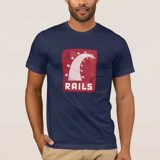 Ruby op Rails T-shirt (marine) (Voorkant)