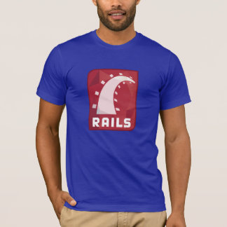 Ruby op T-shirt met rails (blauw)
