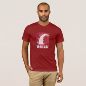 Ruby op T-shirt met rails (Ruby) (Voorkant volledig)