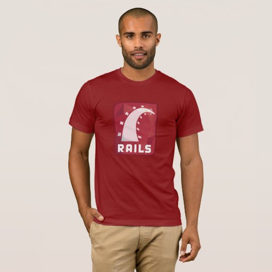 Ruby op T-shirt met rails (Ruby) (Voorkant volledig)