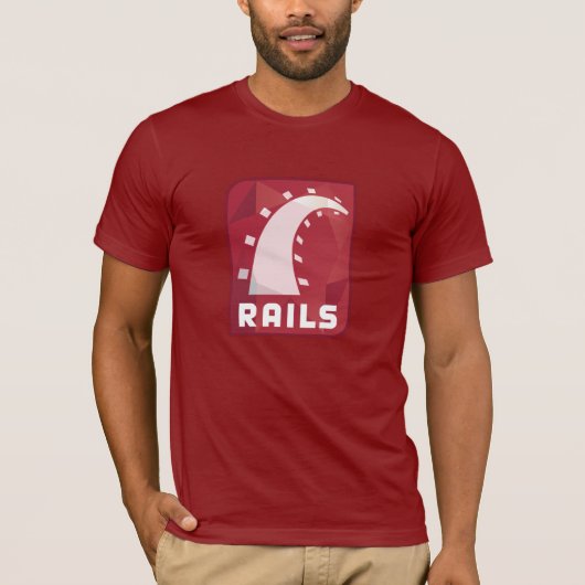 Ruby op T-shirt met rails (Ruby) (Voorkant)