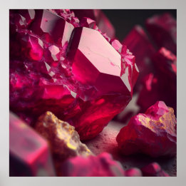 Ruby Ore Macro Poster - Versterking van marmer