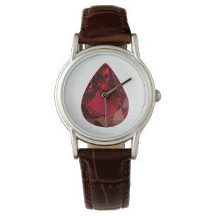 Ruby Pear vorm Red Watch Horloge