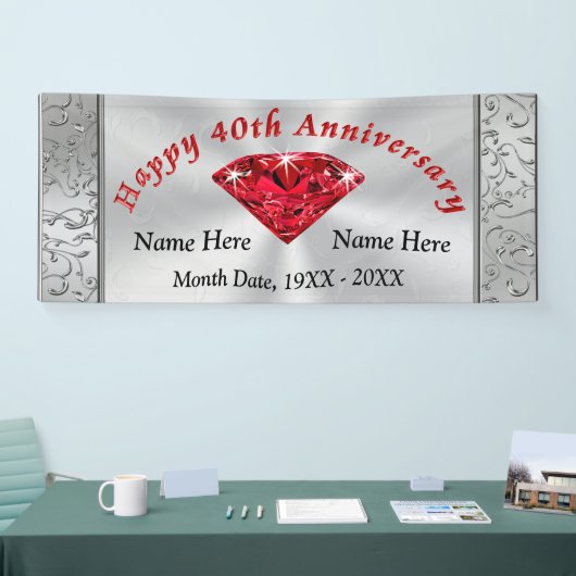 Ruby Personalized 40th Wedding Jubileum Banner (Beurs)