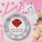 Ruby persoonlijke 40e Jubileum papieren Borden Papieren Bordje (Feest)