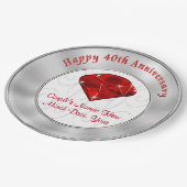 Ruby persoonlijke 40e Jubileum papieren Borden Papieren Bordje (Gekanteld)