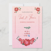 Ruby Petals van Romance Symphonie Bruiloft Kaart (Achterkant)