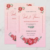 Ruby Petals van Romance Symphonie Bruiloft Kaart (Voorkant / Achterkant)