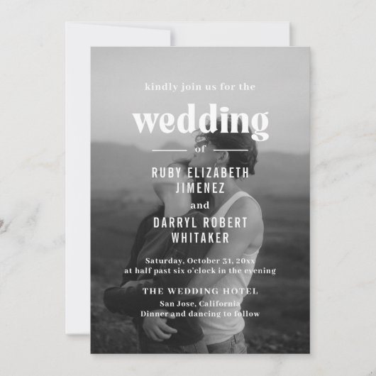 Ruby Photo Modern Wedding Kaart (Voorkant)