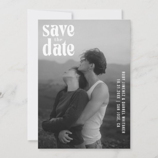 Ruby Photo Modern Wedding Save The Date (Voorkant)