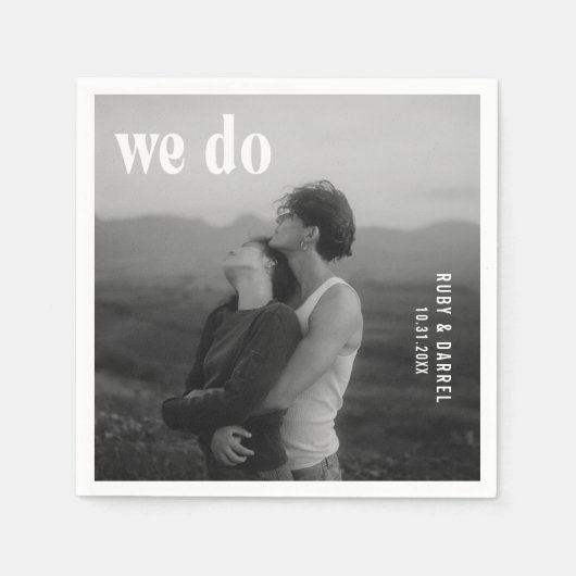 Ruby Photo Modern Wedding Servet (Voorkant)