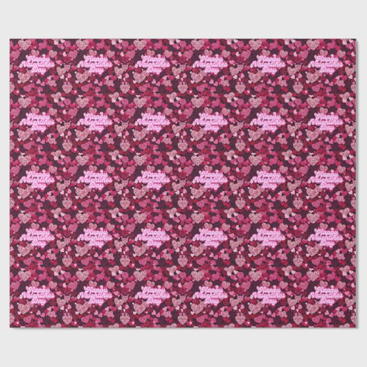 Ruby & Pink Hearts Cadeaupapier (Vlak)