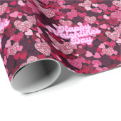 Ruby & Pink Hearts Cadeaupapier (Rol Hoek)