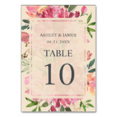 Ruby Pink Peony Floral Botanical Ivory Wedding Kaart (Achterkant)