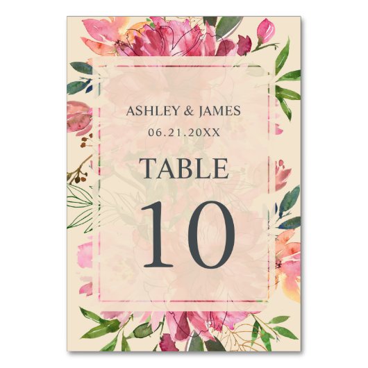 Ruby Pink Peony Floral Botanical Ivory Wedding Kaart (Achterkant)