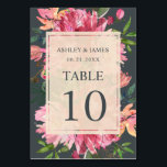 Ruby Pink Peony Floral Botanical off-Black Wedding Kaart<br><div class="desc">Elegant en modern roze roze pony floral bruiloft kenteken met geverfde waterverf bloemen in roze en groene bladeren op een zwart-witte achtergrond. Voeg gewoon je trouwgegevens toe. Neem contact met ons op via onze winkel als je hulp of overeenkomende producten nodig hebt. We helpen je graag om van je bruiloft...</div>