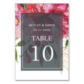 Ruby Pink Peony Floral Botanical Wedding Kaart (Achterkant)