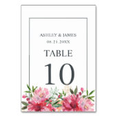 Ruby Pink Peony Floral Botanical Wedding Kaart (Achterkant)