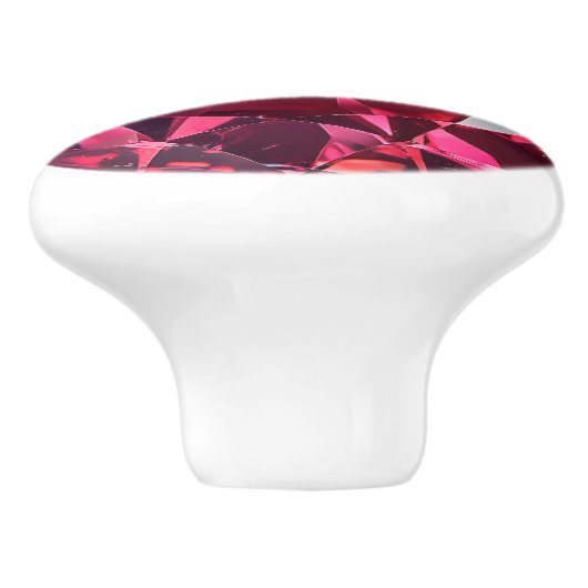Ruby Pink Red Gem Pattern Keramische Knop (Zijkant)