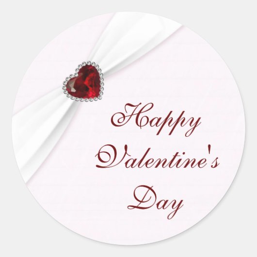 Ruby Pink Valentijnsdag Sticker (Voorkant)