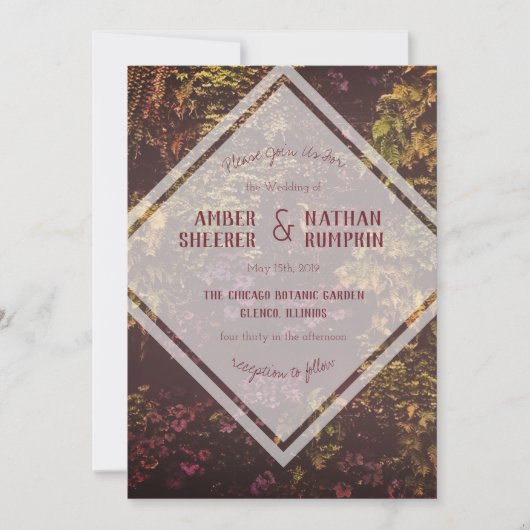 Ruby Plant Wall Wedding Kaart (Voorkant)