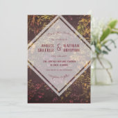 Ruby Plant Wall Wedding Kaart (Staand voorkant)