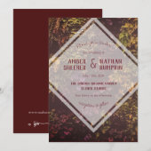 Ruby Plant Wall Wedding Kaart (Voorkant / Achterkant)