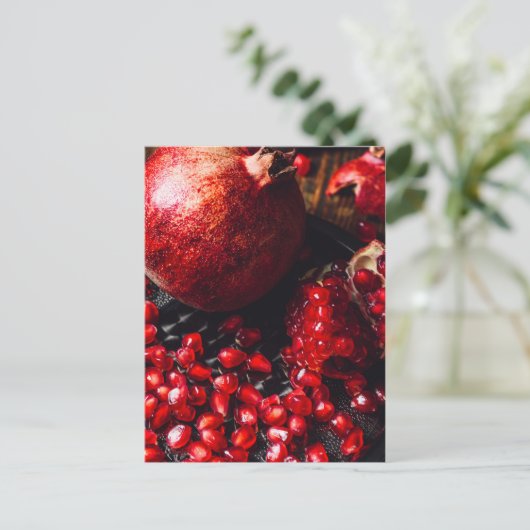 Ruby pomegranate briefkaart (Staand voorkant)