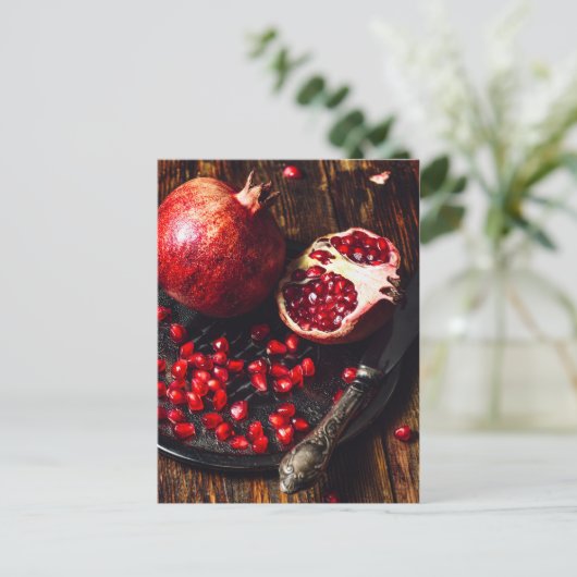 Ruby pomegranate briefkaart (Staand voorkant)