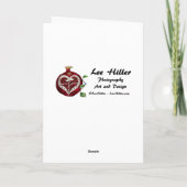 Ruby Pomegranate Heart Red Bird Hamsa Feestdagen Kaart (Achterkant)