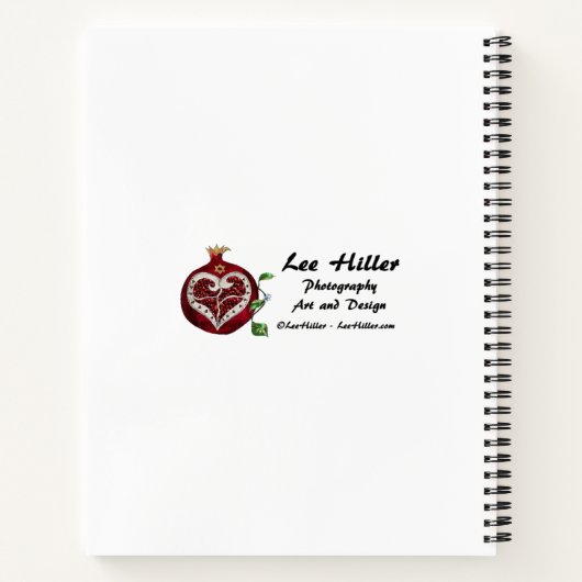 Ruby Pomegranate Heart Red Bird Hamsa Notitieboek (Achterkant)