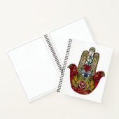 Ruby Pomegranate Heart Red Bird Hamsa Notitieboek (Binnen)