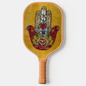 Ruby Pomegranate Heart Red Bird Hamsa Pickleball Paddle (Achterkant)