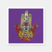 Ruby Pomegranate Heart Red Bird Hamsa Servet (Voorkant)