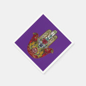 Ruby Pomegranate Heart Red Bird Hamsa Servet (Hoek)