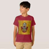 Ruby Pomegranate Heart Red Bird Hamsa T-shirt (Voorkant volledig)