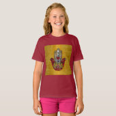 Ruby Pomegranate Heart Red Bird Hamsa T-shirt (Voorkant volledig)